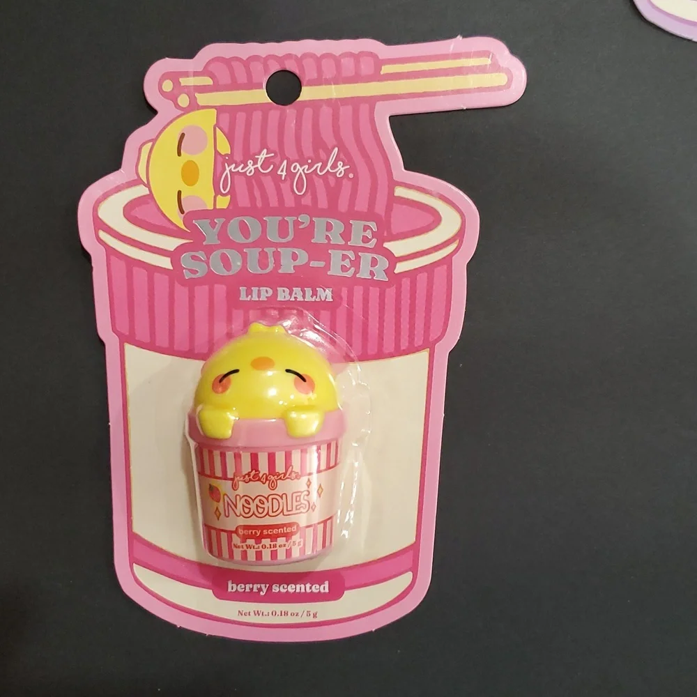 3pack you're‎ soup-er noodle themed berry grape and watermelon scented lip balms